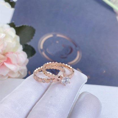 [Clover Jewelry]BEE LOVE RING PINK GOLD 1 DIAMOND