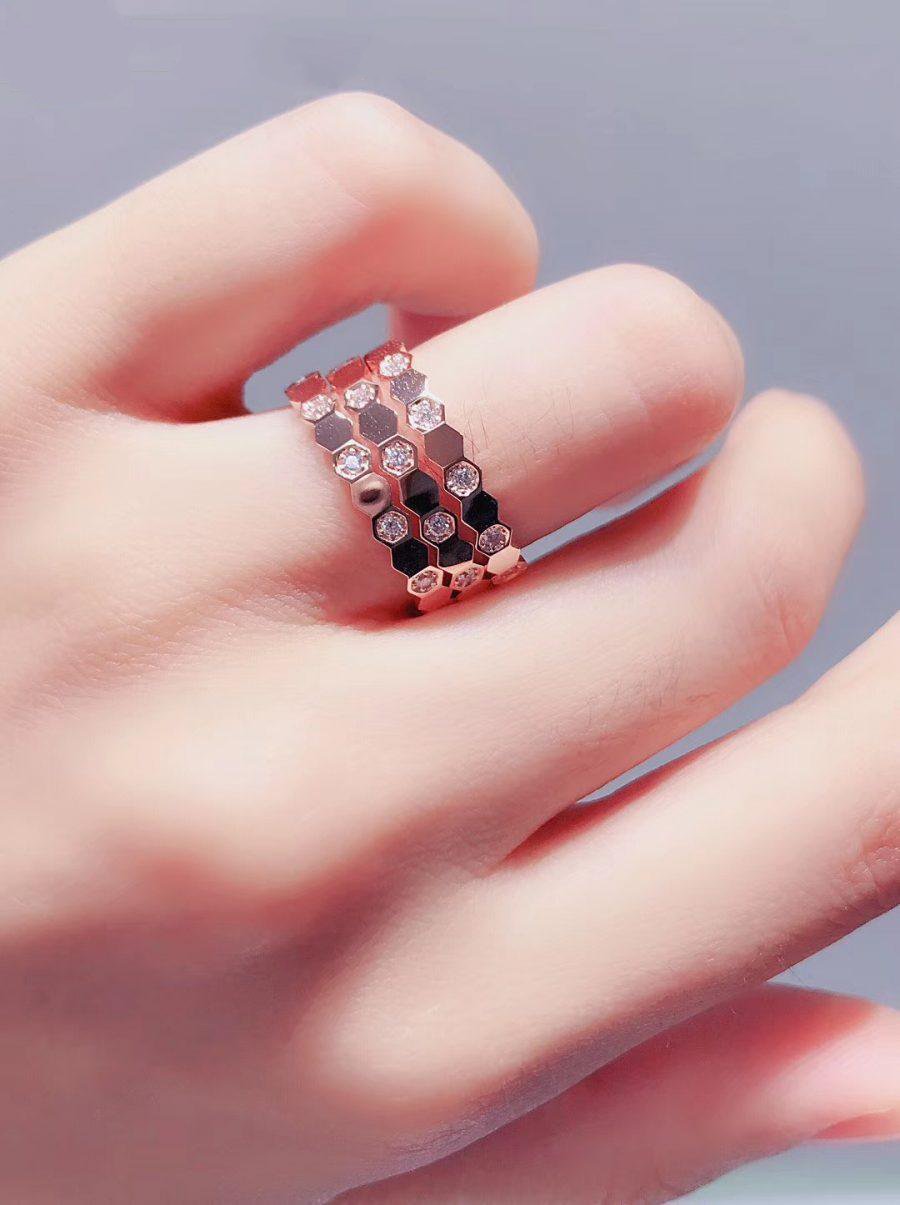 [Clover Jewelry]BEE LOVE RING PINK GOLD DIAMOND