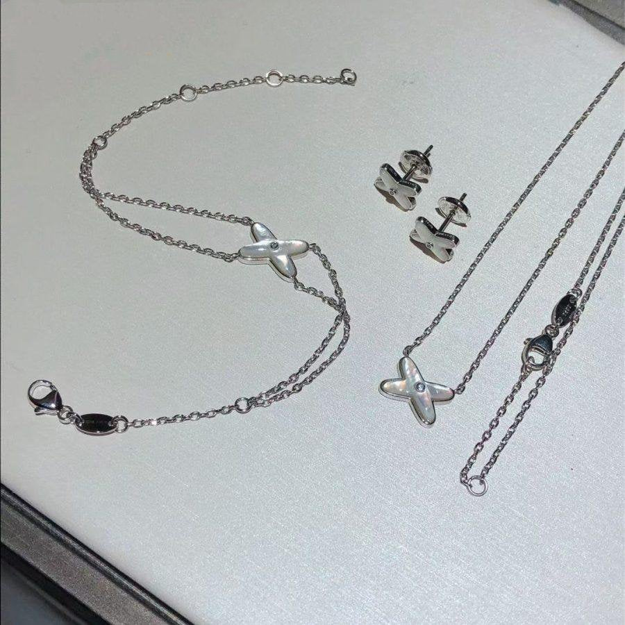 [Clover Jewelry]JEUX BRACELET WHITE MOP SILVER 1 DIAMOND