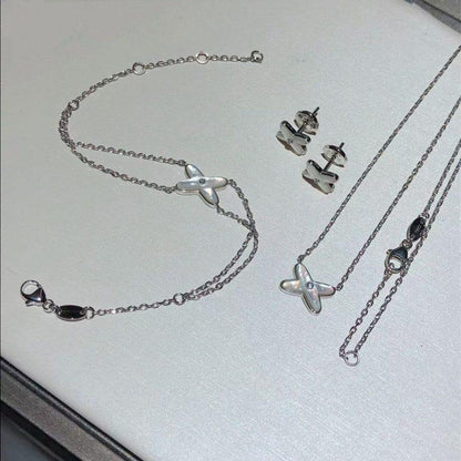 [Clover Jewelry]JEUX BRACELET WHITE MOP SILVER 1 DIAMOND