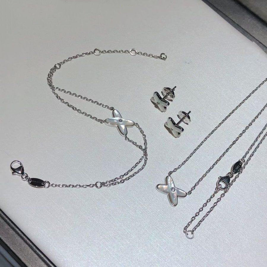 [Clover Jewelry]JEUX BRACELET WHITE MOP SILVER 1 DIAMOND