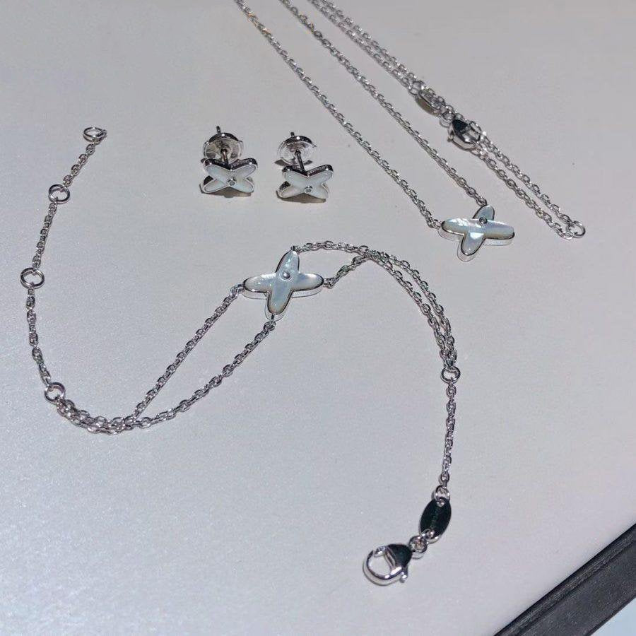 [Clover Jewelry]JEUX BRACELET WHITE MOP SILVER 1 DIAMOND