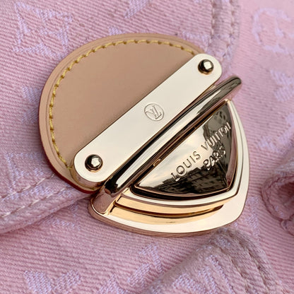 VENICE BACKPACK 24 IN PINK MONOGRAM DENIM GOLD HARDWARE