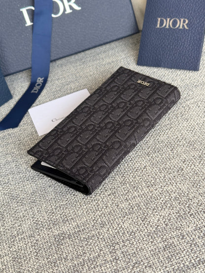 VERTICAL LONG WALLET 19 IN BLACK MONOGRAM OBLIQUE JACQUARD