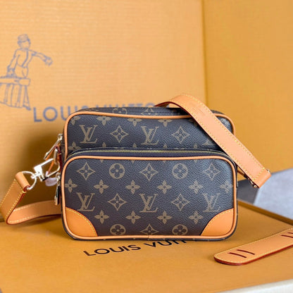 LV 25S TROCADERO MEDIUM MESSENGER BAG 25 IN BROWN MONOGRAM CANVAS GOLD HARDWARE