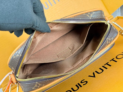 LV 25S TROCADERO MEDIUM MESSENGER BAG 25 IN BROWN MONOGRAM CANVAS GOLD HARDWARE