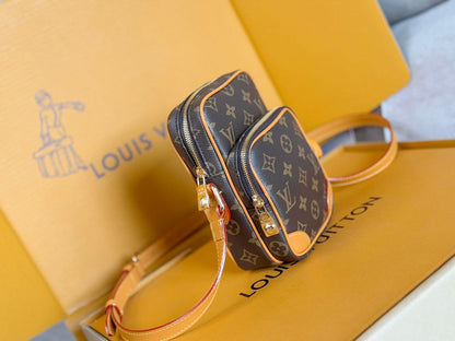 LV 25S AMAZONE BAG 20 IN DARK BROWN MONOGRAM CALFSKIN GOLD HARDWARE