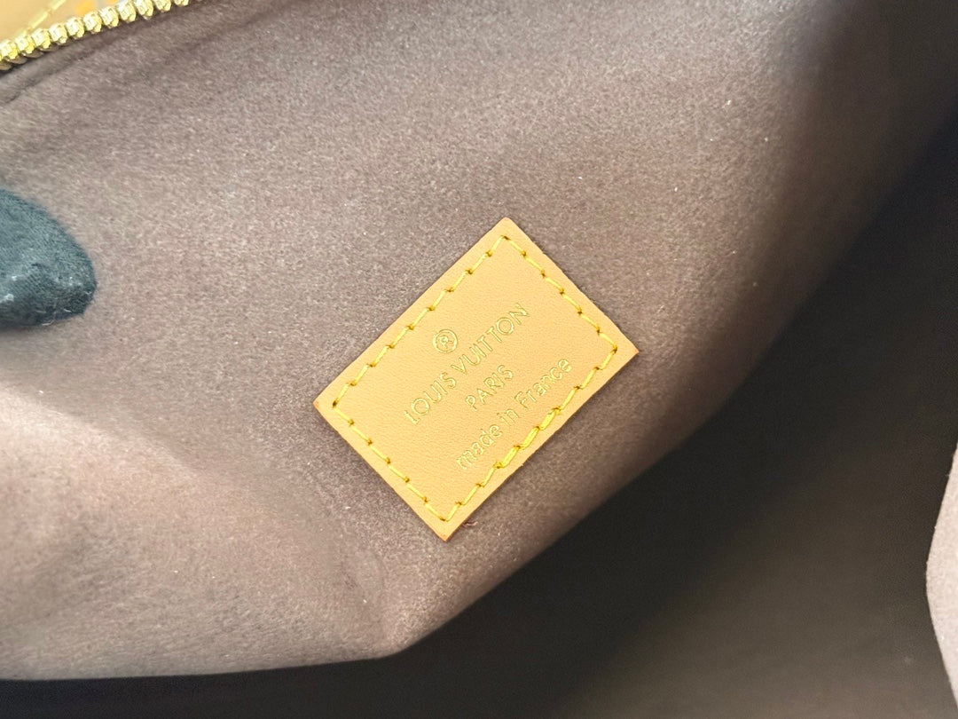 LV 25S SIDE TRUNK 30 IN BROWN MONOGRAM CANVAS LEATHER TRIM GOLD HARDWARE