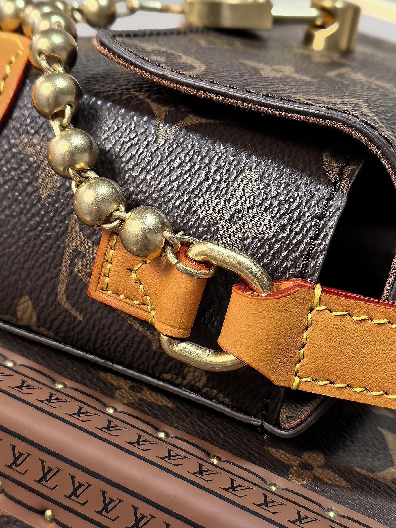 LV 25S MINI STEAMER 18 IN DARK BROWN CANVAS MONOGRAM GOLD HARDWARE