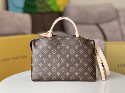LV 25S PETIT PALAIS 29 IN BROWN MONOGRAM CANVAS AND CALFSKIN GOLD HARDWARE