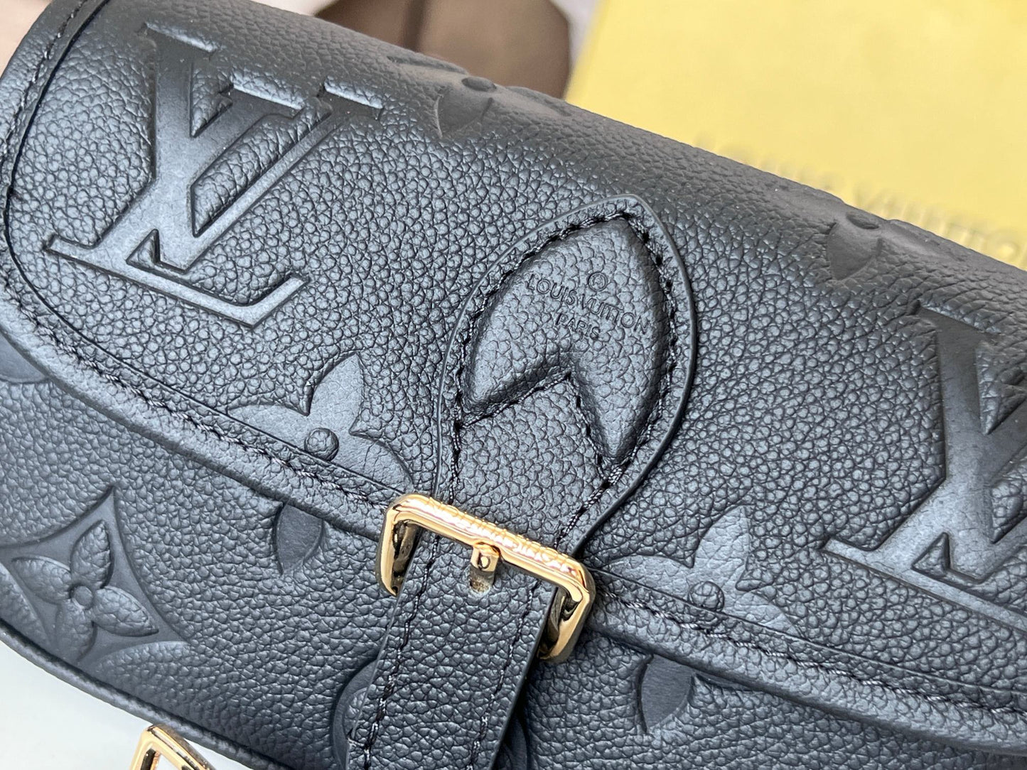 LV 25S MINI NANO DIANE 19 IN BLACK MONOGRAM EMPREINTE LEATHER GOLD HARDWARE