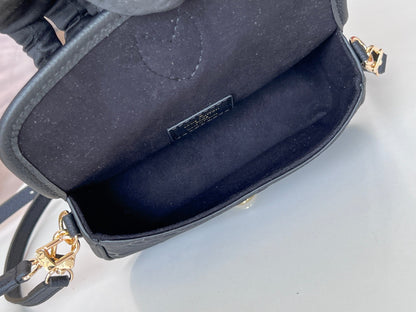 LV 25S MINI NANO DIANE 19 IN BLACK MONOGRAM EMPREINTE LEATHER GOLD HARDWARE