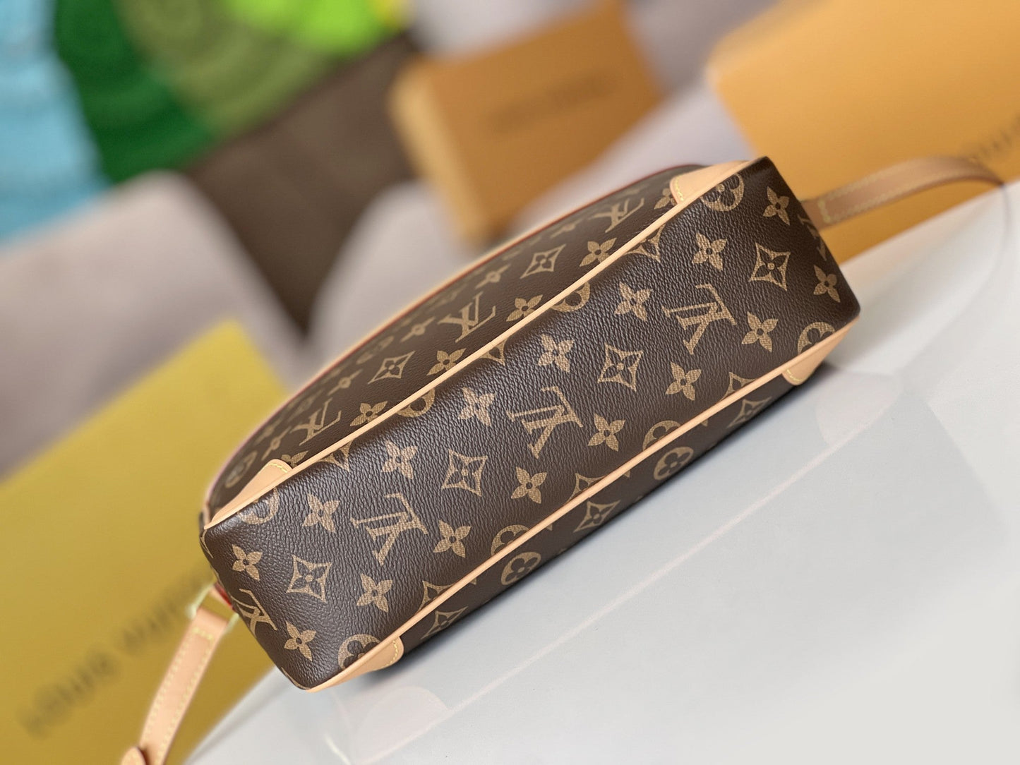 LV 25S TROCADERO MESSENGER BAG 29 IN BROWN MONOGRAM COATED CANVAS
