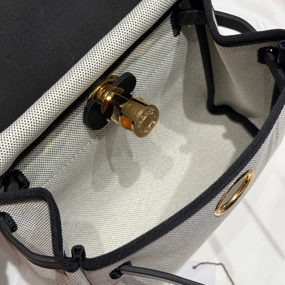 HERMES 25S MINI HERBAG 20 IN SAGE GRAY CANVAS GOLD HARDWARE