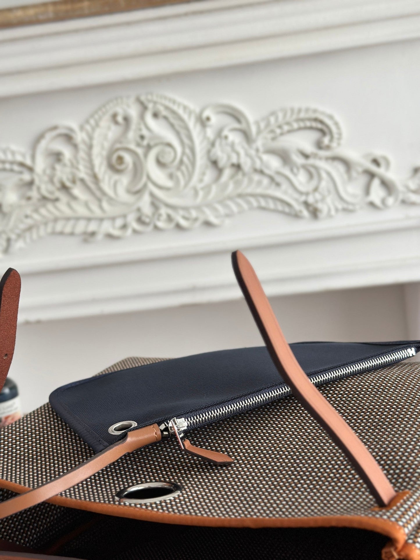 HERBAG MESSENGER 31 BAG IN DARK BROWN H VIKING CANVAS AND COWHIDE