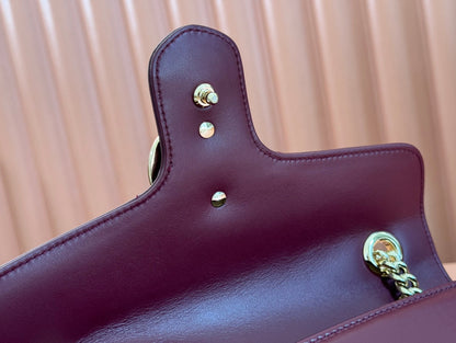 MARMONT MEDIUM SHOUDER BAG 26 IN ROSSO ANCORA RED CALFSKIN