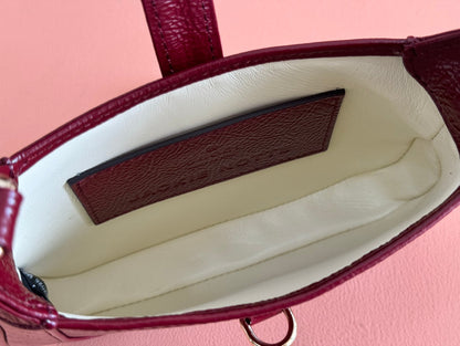 JACKIE NOTTE MINI BAG 19 IN RED WINE CRACKED LACQUER CALFSKIN GOLD HARDWARE