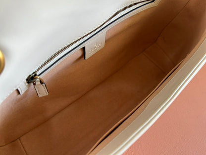 MARMONT SHOULDER BAG 31 IN WHITE CALFSKIN GOLD CHAIN