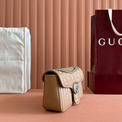 MARMONT SMALL SHOULDER BAG 26 IN BROWN LAMBSKIN