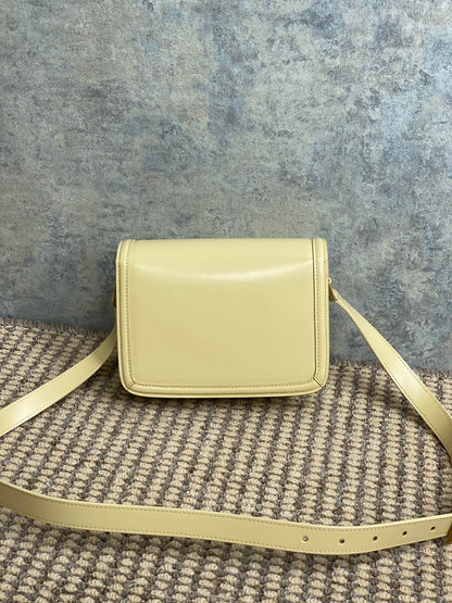 SOLFERINO SMALL SATCHEL 19 IN CANARY YELLOW CALFSKIN GOLD HARDWARE