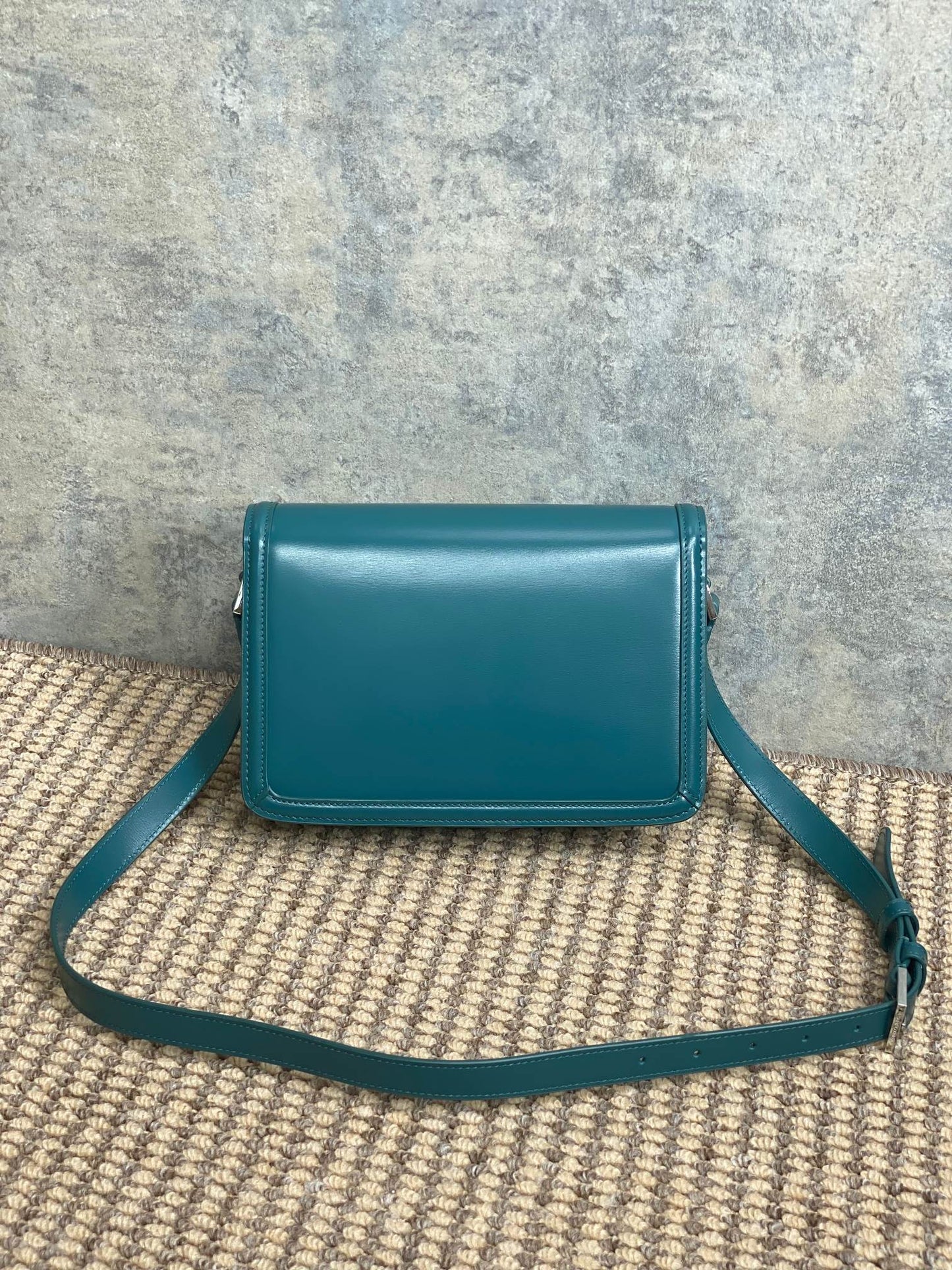 SOLFERINO SMALL SATCHEL 23 IN CERULEAN BLUE CALFSKIN GOLD HARDWARE