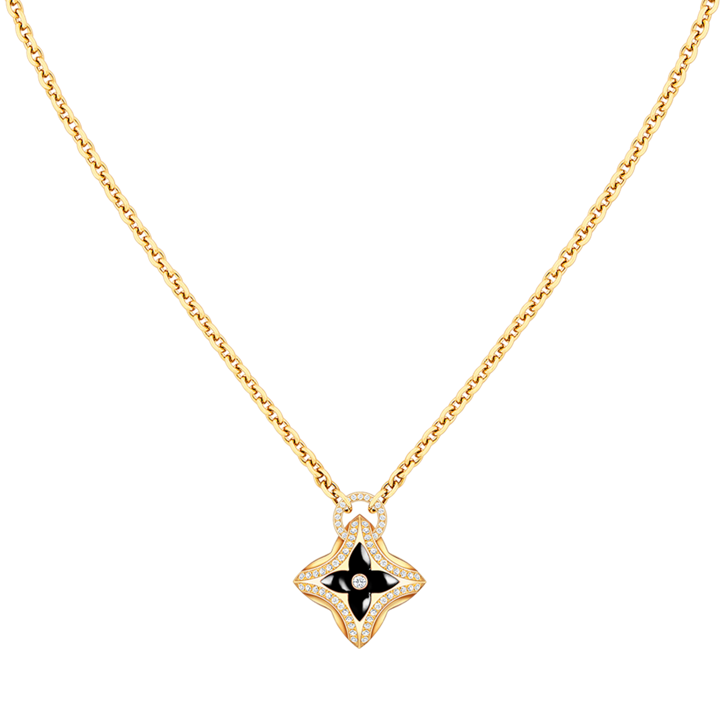 [Clover Jewelry]STAR PEDANT PINK GOLD DIAMOND NECKLACE