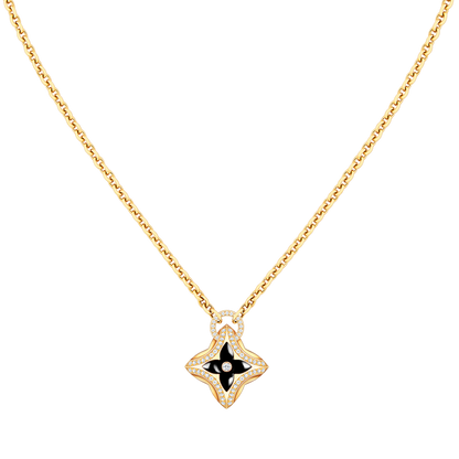 [Clover Jewelry]STAR PEDANT PINK GOLD DIAMOND NECKLACE