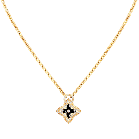[Clover Jewelry]STAR PEDANT PINK GOLD DIAMOND NECKLACE