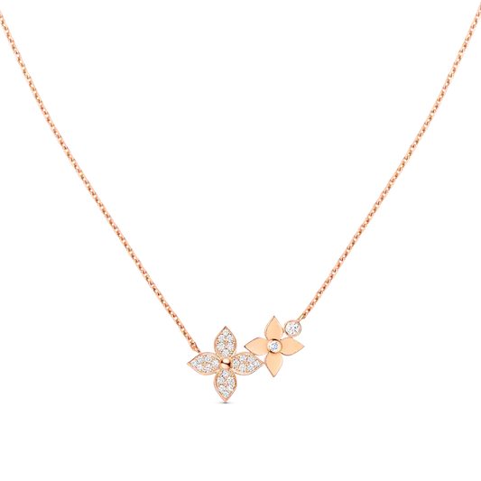 [Clover Jewelry]STAR BLOSSOM NECKLACE PINK GOLD DIAMONDS