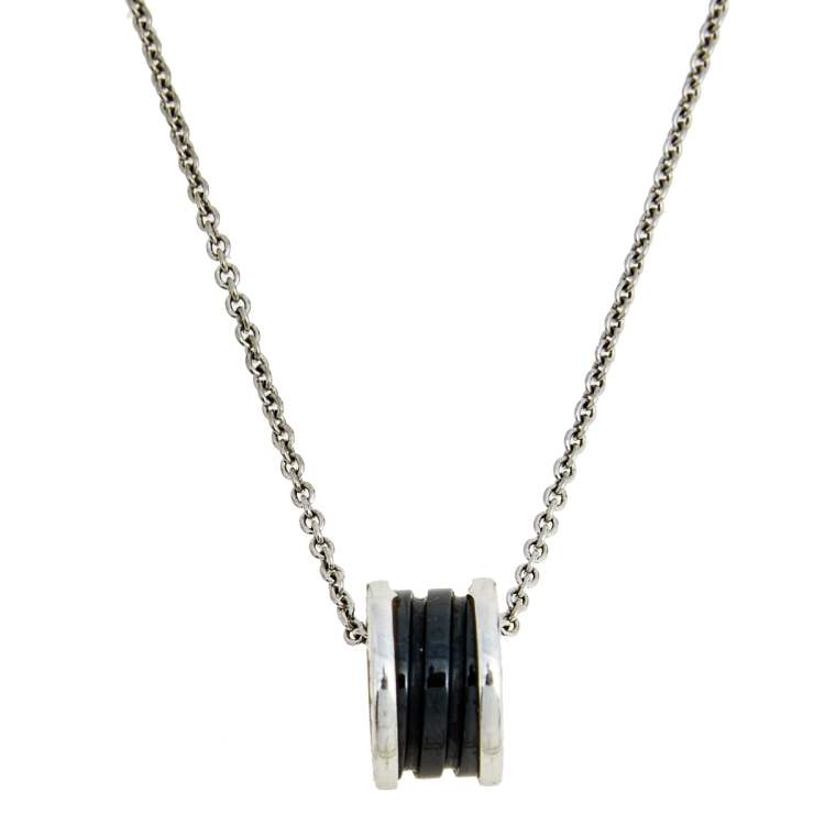 [Clover Jewelry]ZERO 1 BLACK CERAMIC SILVER NECKLACE