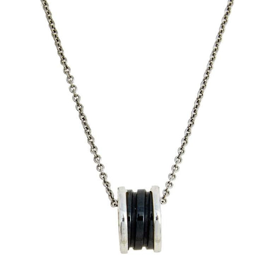 [Clover Jewelry]ZERO 1 BLACK CERAMIC SILVER NECKLACE