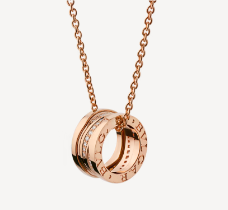 [Clover Jewelry]ZERO 1 PINK GOLD DIAMOND NECKLACE