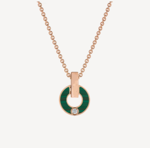 [Clover Jewelry]GARI NECKLACE PINK GOLD MALACHITE