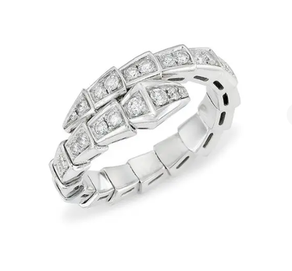 [Clover Jewelry]SERPENTI RING SILVER DIAMOND PAVED 4MM