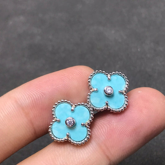 [Clover Jewelry]CLOVER 1 DIAMOND BLUE SKY SILVER EARRINGS