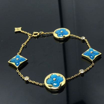 [Clover Jewelry]STAR AND SUN 4 MOTIF BLUE BRACELET