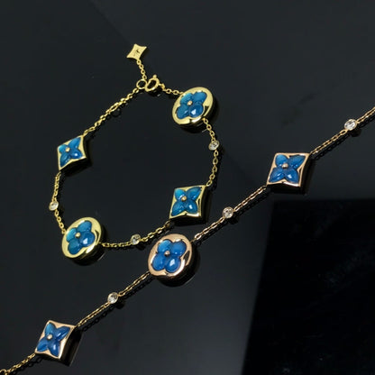 [Clover Jewelry]STAR AND SUN 4 MOTIF BLUE BRACELET